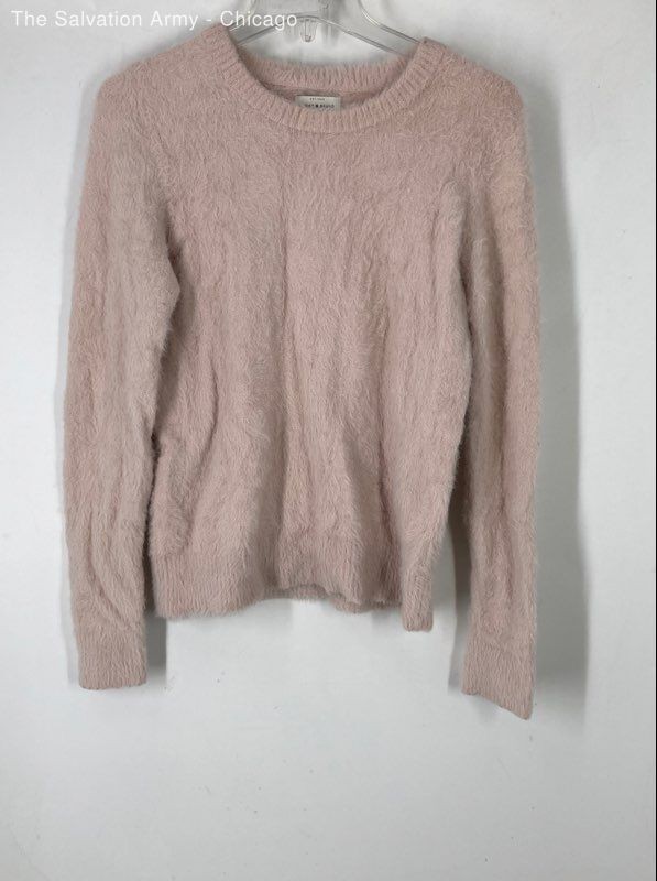 Lucky Brand Womens Pink Crew Neck Long Sleeve Pullover Sweater Size Small