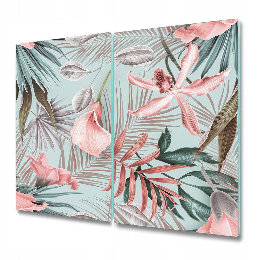 Glass Chopping Board Utensil Tropical pastel flowers Tropical Pastel flowers