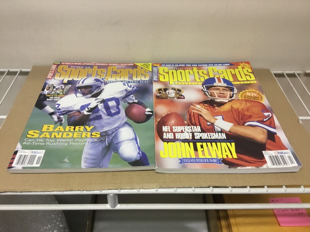 Lot of 2 - Sports Cards Price Magazines - 1997 John Elway / 1998 Barry Sanders