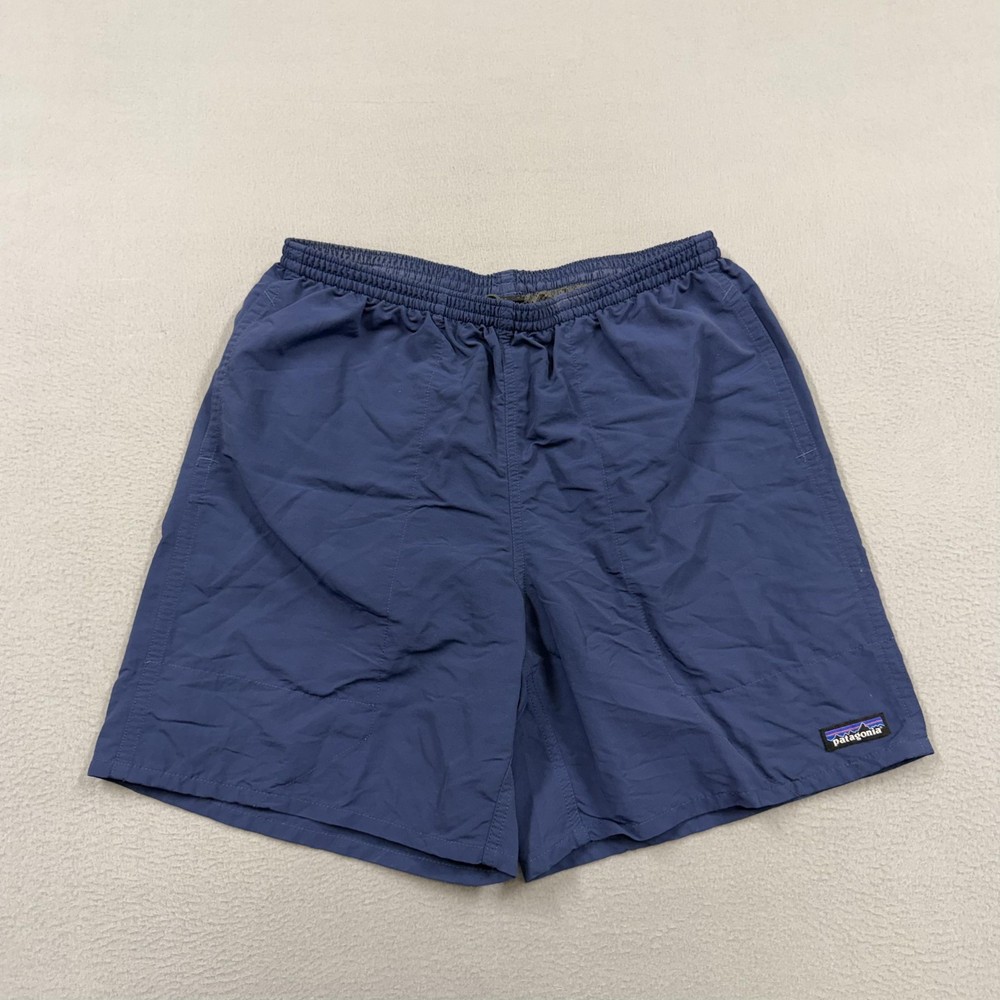 Patagonia Shorts Mens Medium Blue Nylon Elastic Waist 7 Inseam Swim Casual