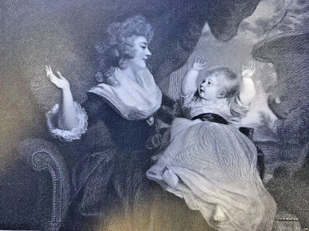 Vintage Magazine Illustration 1897 Duchess of Devonshire & Child