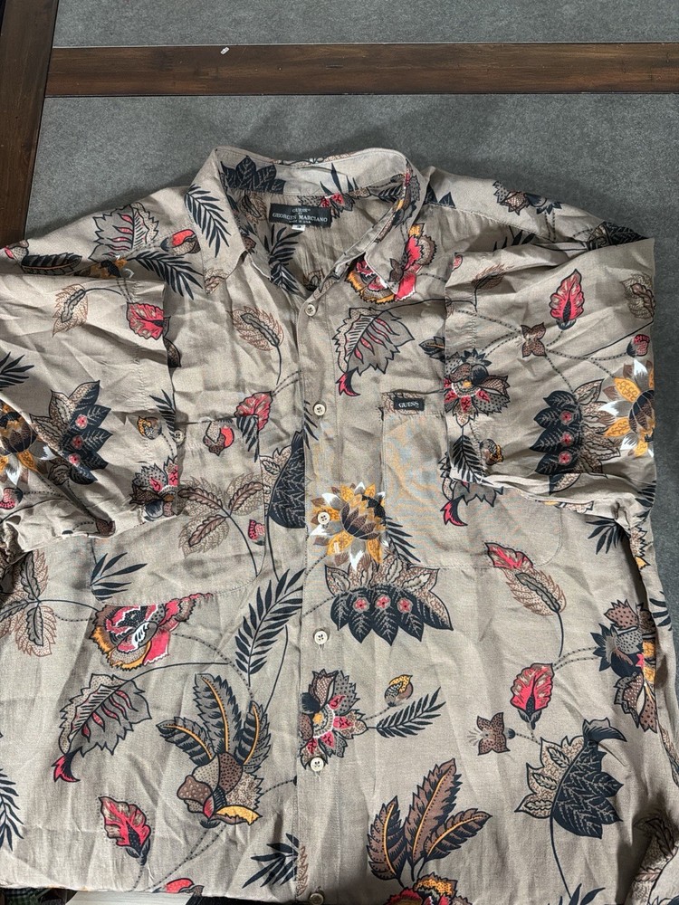 Guess by Georges Marciano Button-Up Shirt Mens Size 3 (L-XL) Short Sleeve VTG