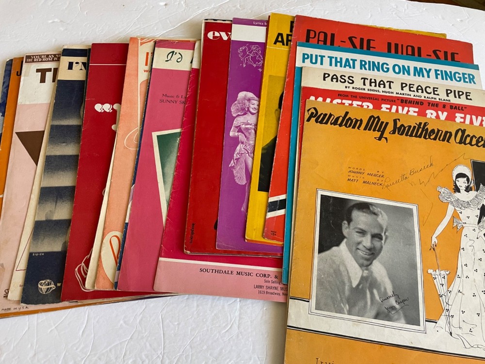 SH-34 Vintage Sheet Music Lot Of 32 Theme from Picnic Charade  Five By Five etc.