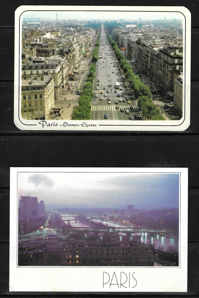France / Paris . Four different views Of Paris .  Unposted postcards