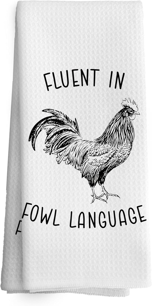 Chicken Kitchen Towels Funny Dish Towel with Sayings 16X24 Inches, Chicken Lover