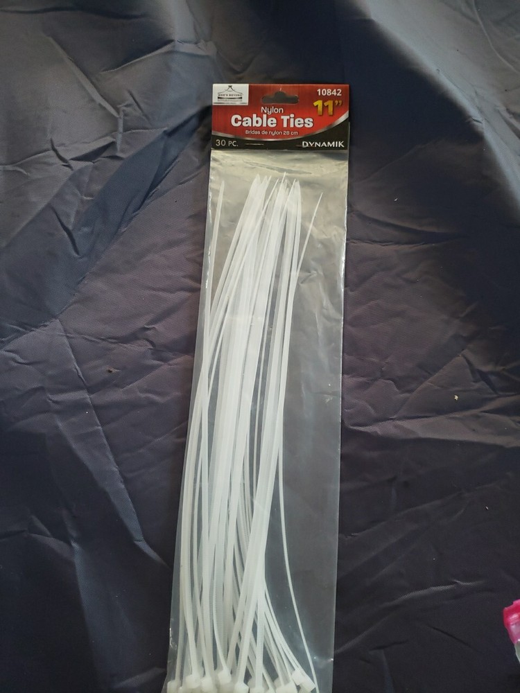 Black Nylon 11-Inch Cable Ties 30-Pack for Hardware