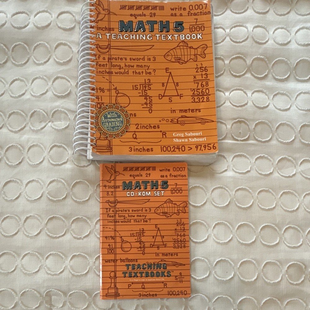 Teaching Textbooks Math 5 Spiral Book & CD-ROM Set for Elementary Homeschool
