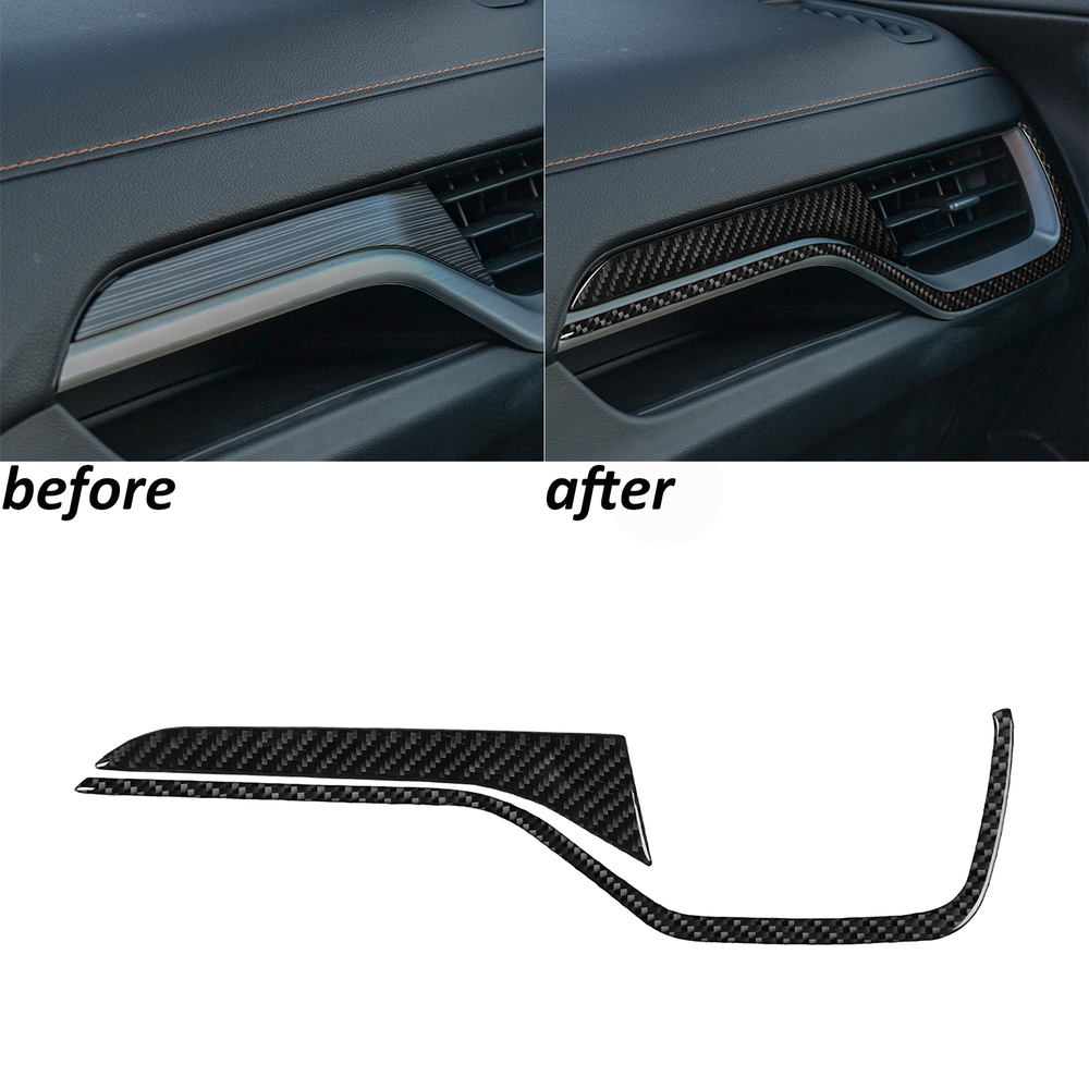2Pcs Real Carbon Fiber Co-pilot Air Vent Outlet Cover Trim For GMC Terrain 18-23