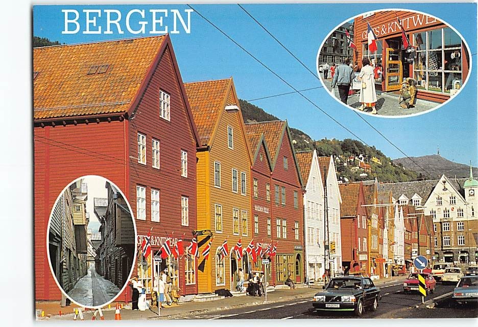 Postcard Bryggen Bergen Norway
