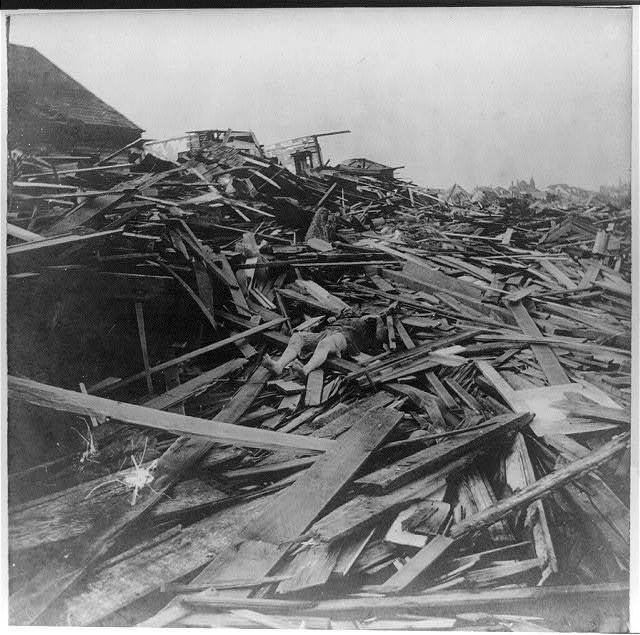 Photo:Galveston Texas 1900 Hurricane Damage Debris Aftermath