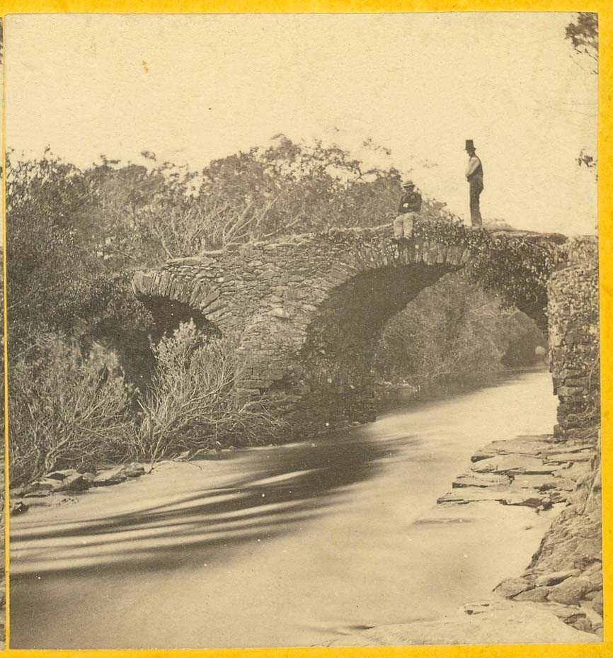 B7098~ IRELAND c.1860 Stereoview- Old Weir Bridge, Lake Killarney
