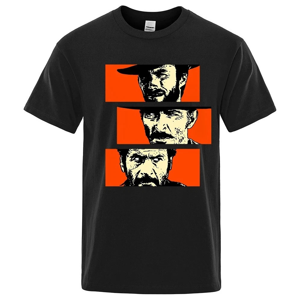 Western Cowboy Trio Graphic T-Shirt Vintage Style Cotton Summer Tee Unisex