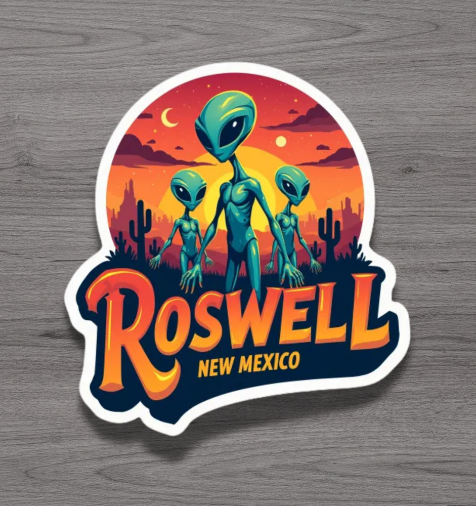 Roswell New Mexico Fridge Magnet or Laptop Sticker