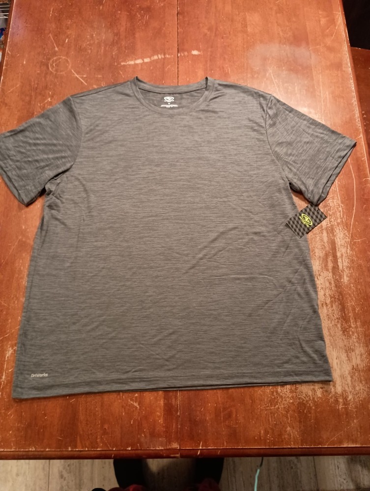 Athletic Works Dri Works Men's Gray Short Sleeve T-shirt Size XL