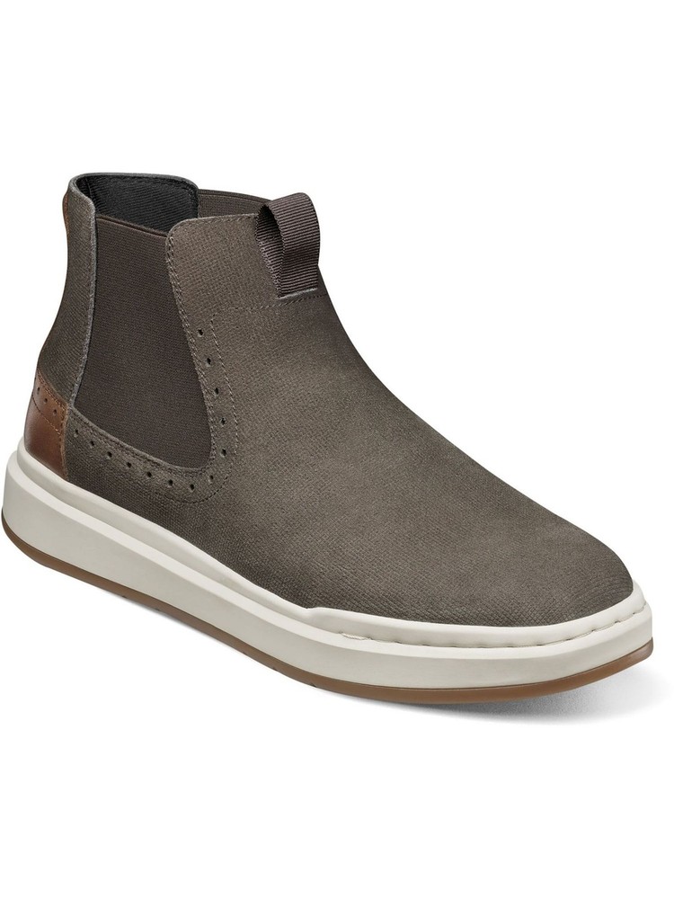 STACY ADAMS Mens Brown Leather Chelsea Boot Pull Tab Platform Slip On Size 7 M