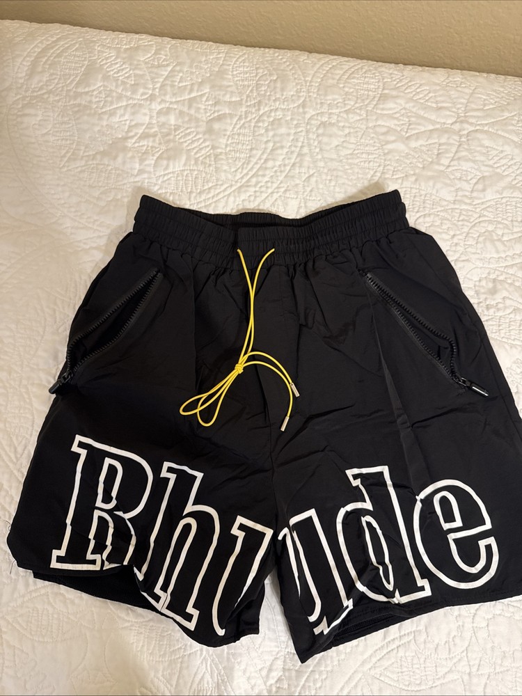Rhude Logo Shorts in Black - Size Large for Stylish Comfort