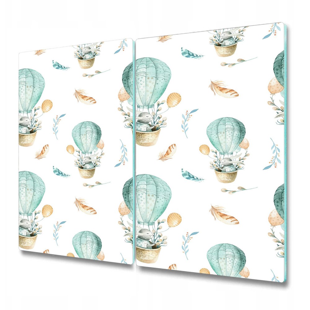 Glass Chopping Board Utensil Board Balloon Pastel Feathers Bunny 2x30x52
