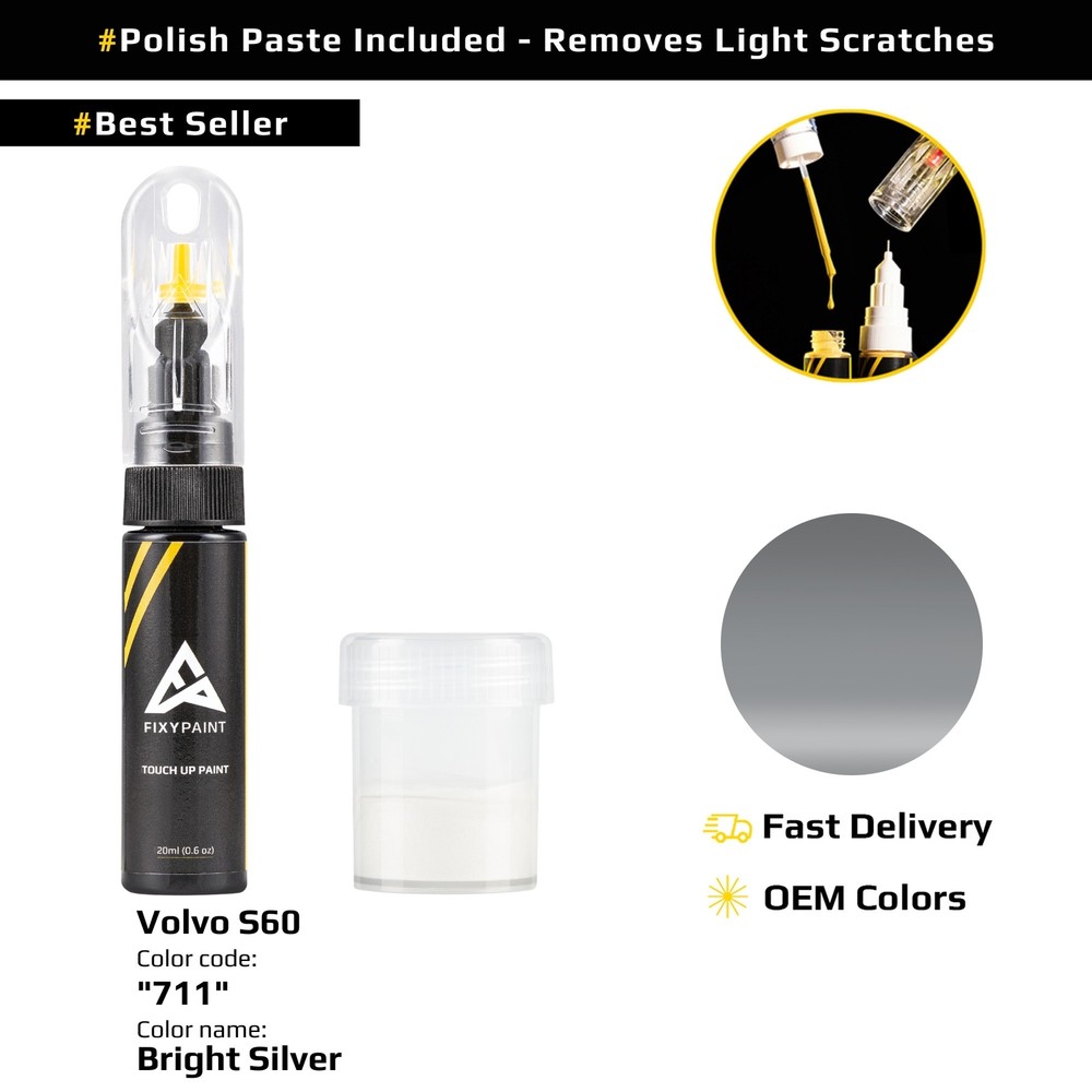 Touch up Paint for Volvo S60 Code: 711 Bright Silver