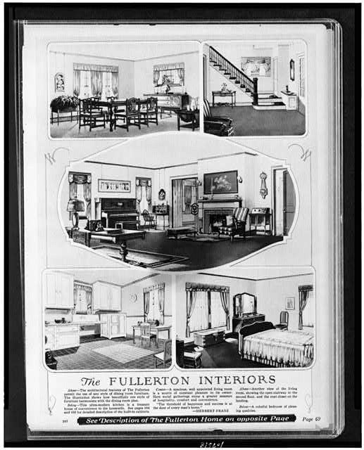 Fullerton,interior,Sears,Roebuck,Co,dwellings,Honor Bilt Modern Homes,ads,c1928