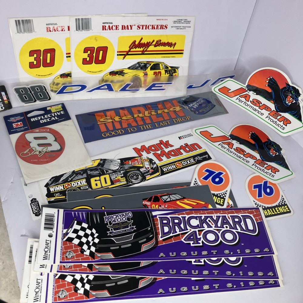 Vintage NASCAR Racing Decal Sticker Collection Lot