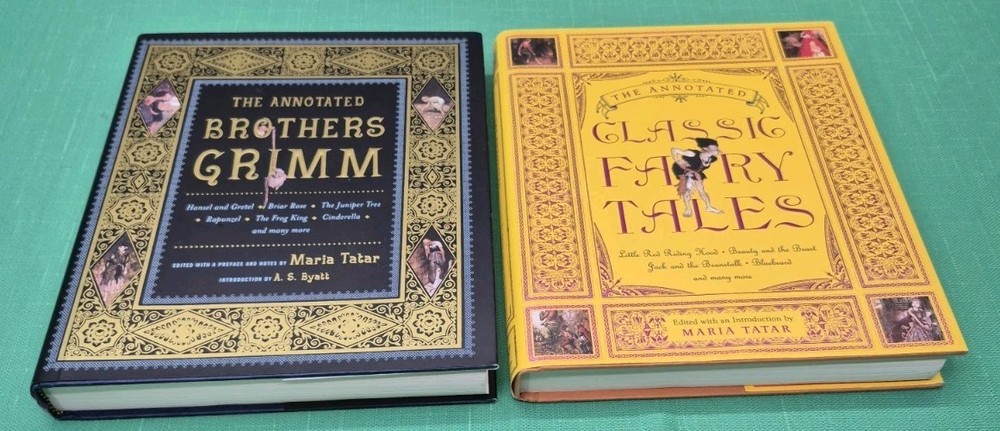 Lot 2 The Annotated Classic Fairy Tales & Brothers Grimm HC DJ by Tatar Maria