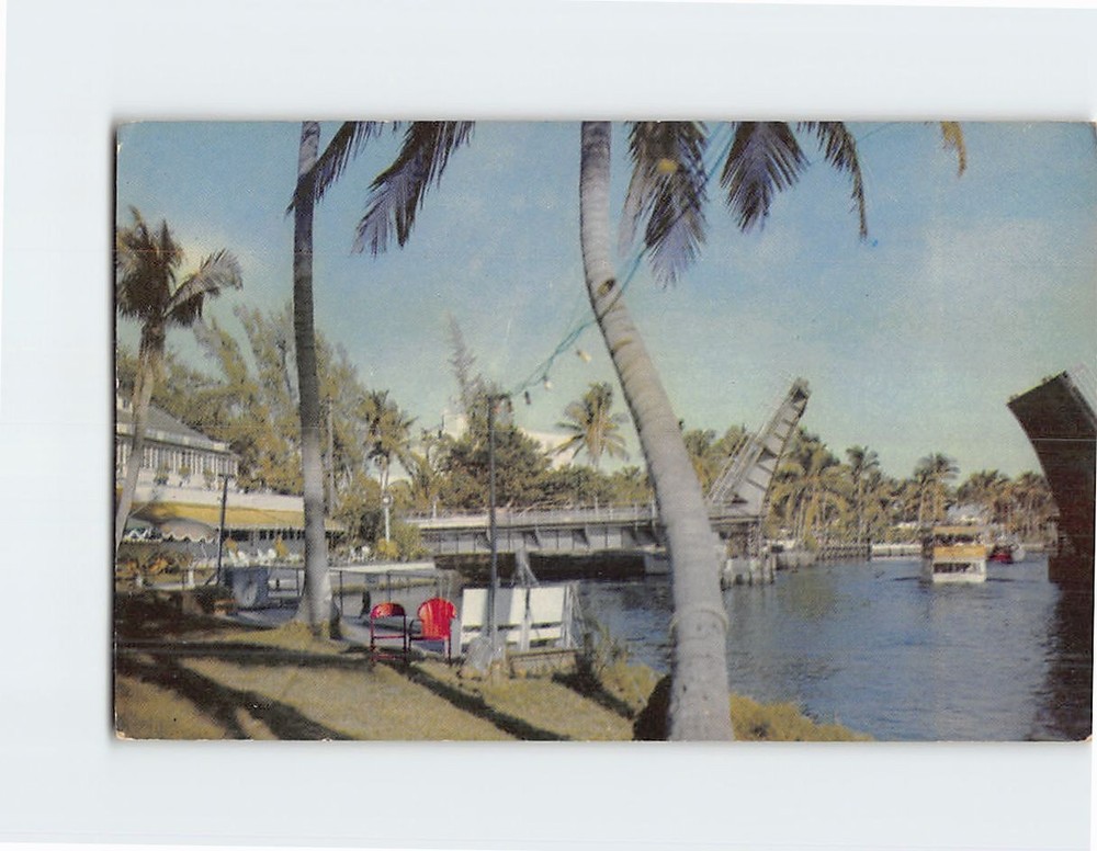 Postcard New River Bridge Over US #1 Fort Lauderdale Florida USA