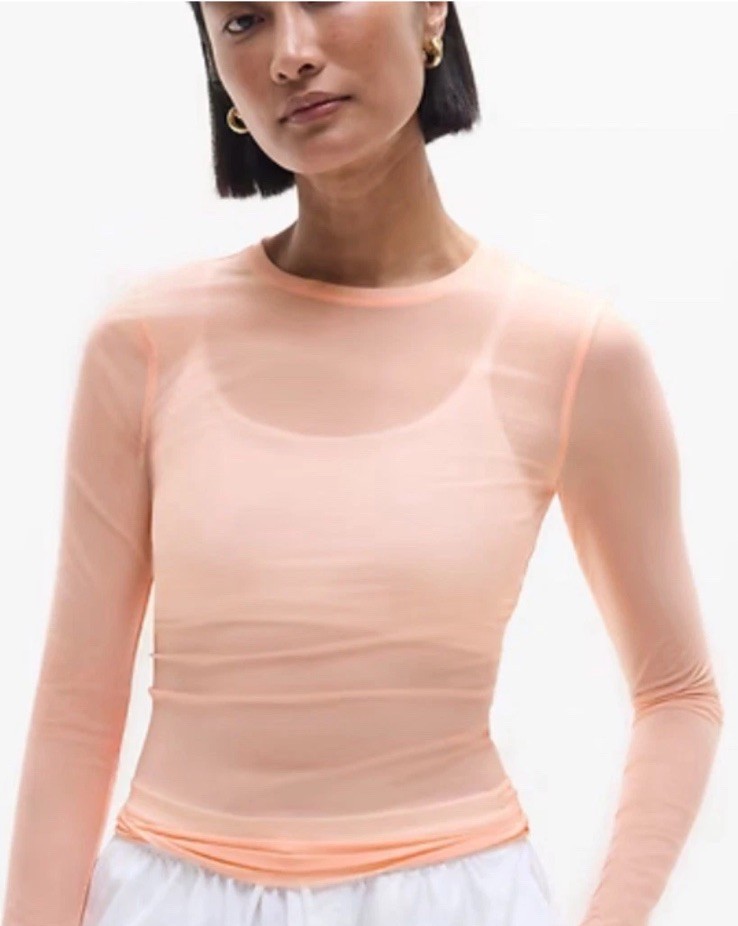 Athleta Apero mesh top- small- guava- nwt