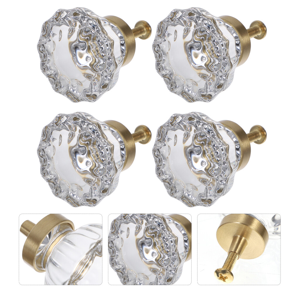4 Pcs Crystal Cabinet Handles Knobs for Kitchen Cabinets Unique