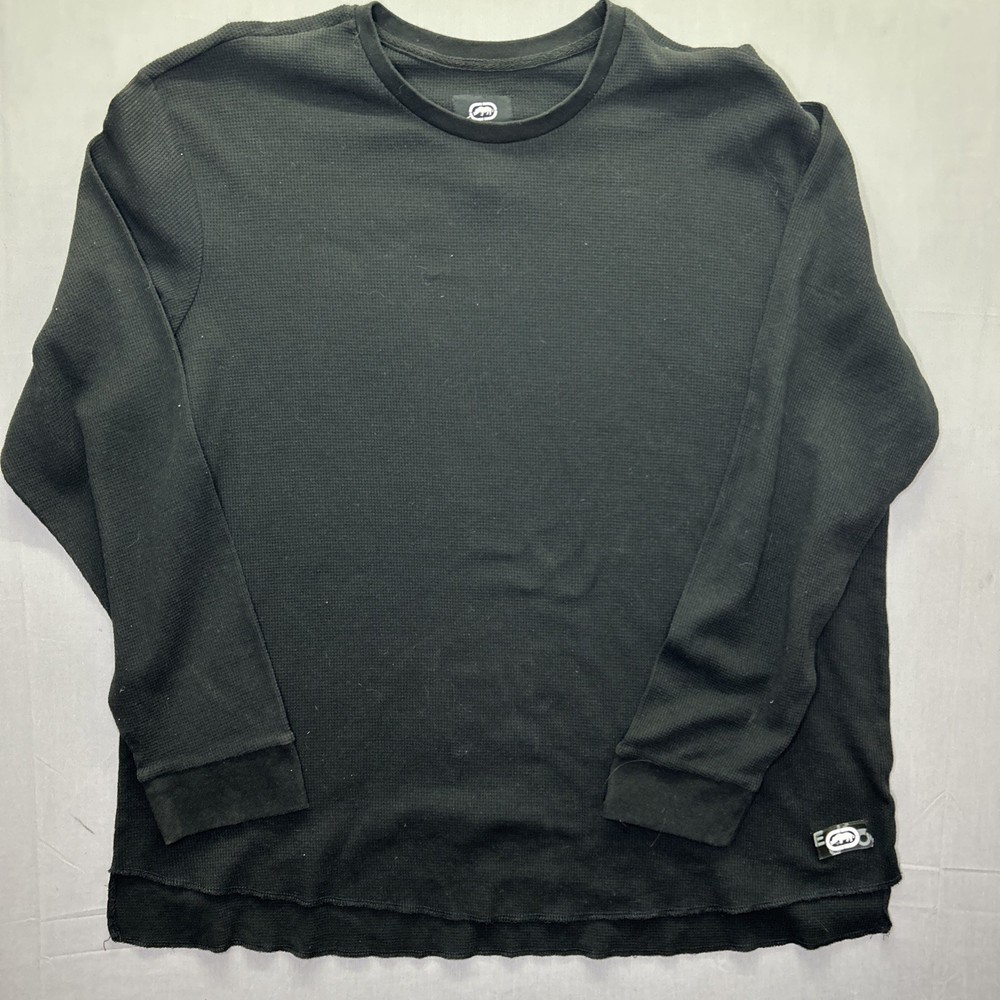 VTG Ecko Unltd Men 5XL Long Sleeve Thermal Waffle Knit Shirt Street Hip Hop Y2K