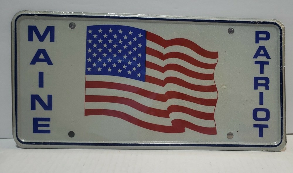 Vintage 1990’s Maine PATRIOT License Plate Rare Item Factory Sealed And Unused
