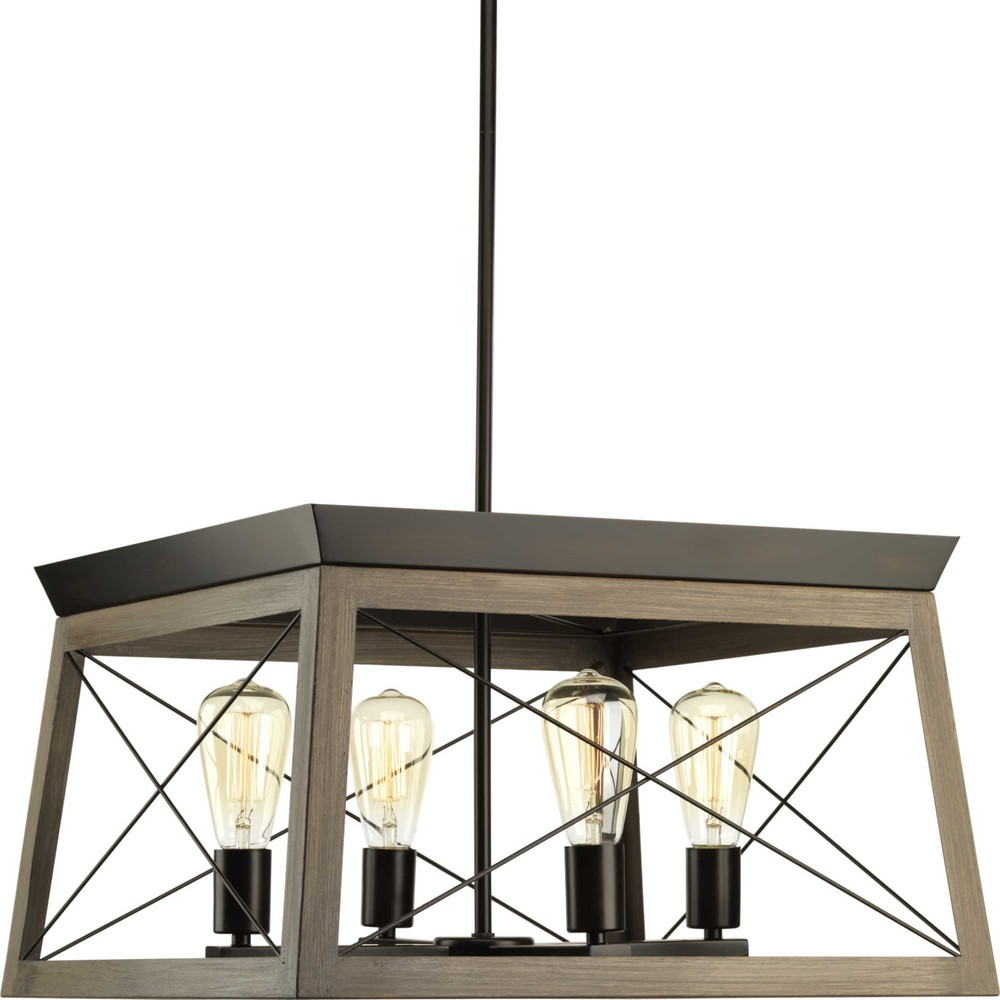 20W Bronze Briarwood 4-Light Chandelier by Progress Lighting