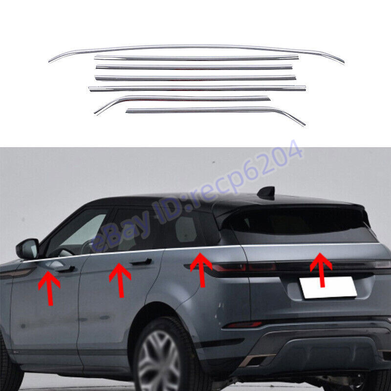 Chrome Windows Strip Sill Molding Cover Trim 7X For Range Rover Evoque 2020-2022