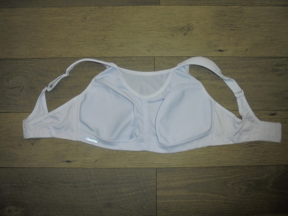 Glamorise white no-bounce camisole sports athletic bra 36DD