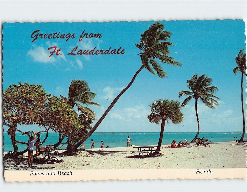 Postcard Palms and Beach Greetings from Fort Lauderdale Florida USA