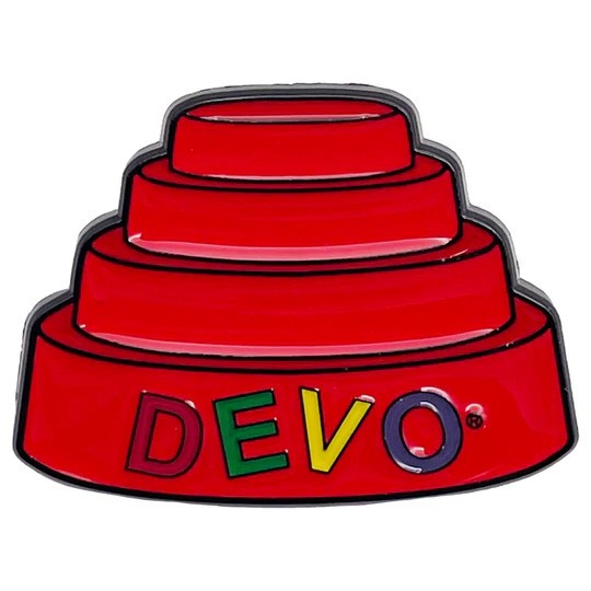 Embossed Enamel Lapel Pin Badge - Devo Dome Hat 1.25