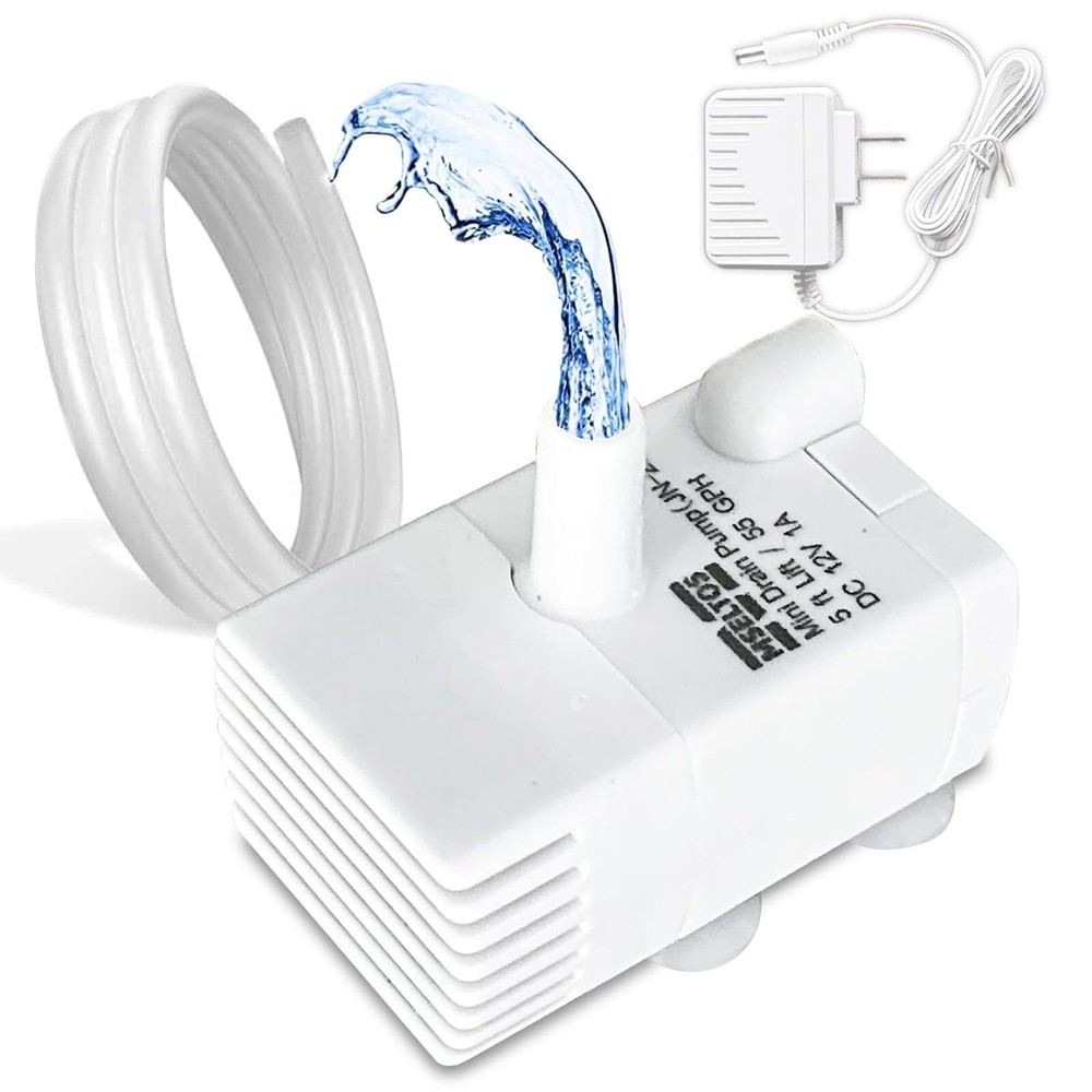 Mini Submersible Pump with Water Level Sensor, 5ft Lift, 55GPH Removable Smal...