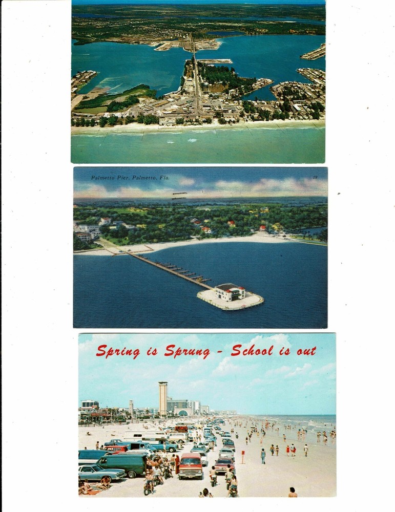 3 Card Florida Lot, Palmetto Pier, Daytona Beach Cars, Maderia Beach Aerial!