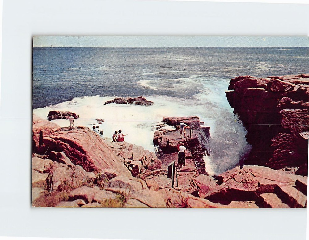 Postcard Thunder Hole Acadia National Park Mt. Desert Island Bar Harbor ME USA-image