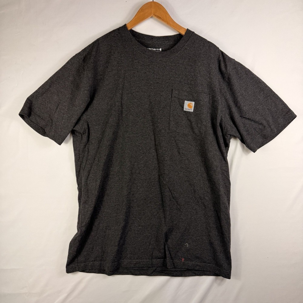 Carhartt T-Shirt Men's L Tall Loose Fit Black Short Sleeve Pocket Tee