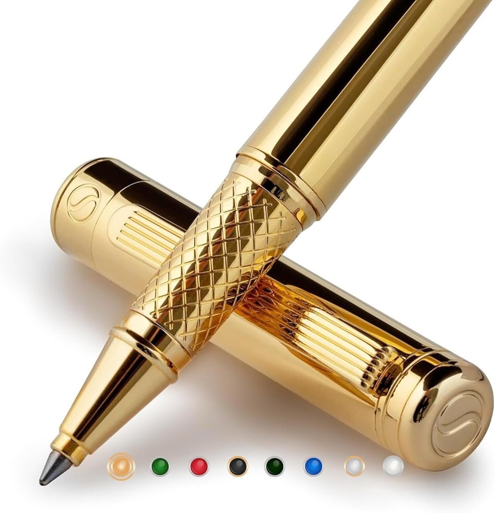 Luxury 24K Gold Rollerball Pen with Schmidt Ink - Perfect Gift for Professionals