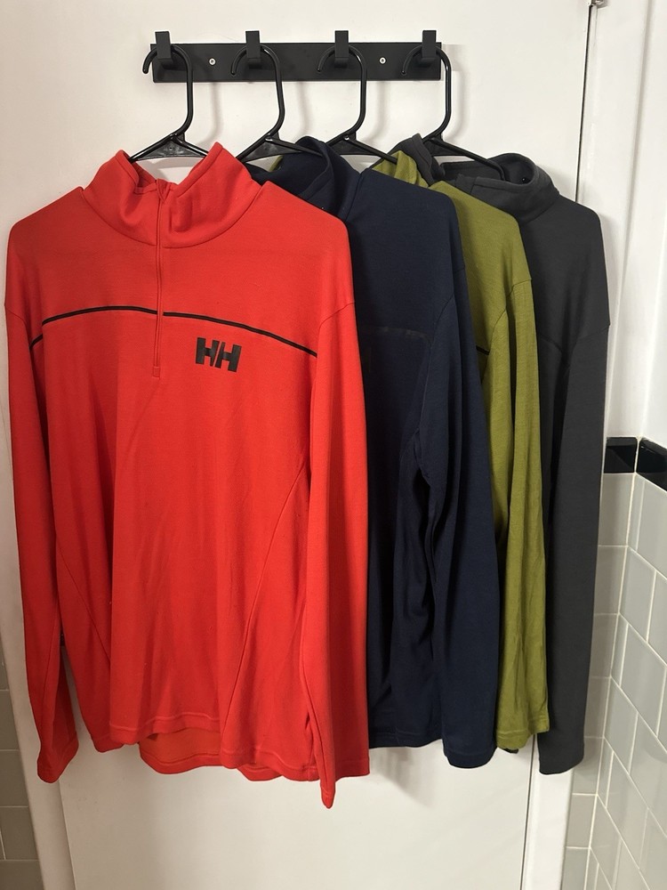Men's Helly Hansen HP Half-Zip Pullover 2.0 Size XL Red Navy Olive Charcoal