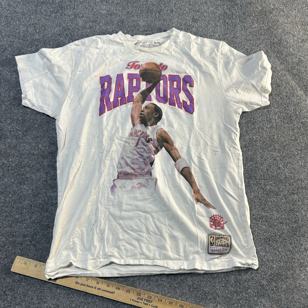 Authentic Tracy McGrady Mitchell & Ness Toronto Raptors T-Shirt Mens Size Large