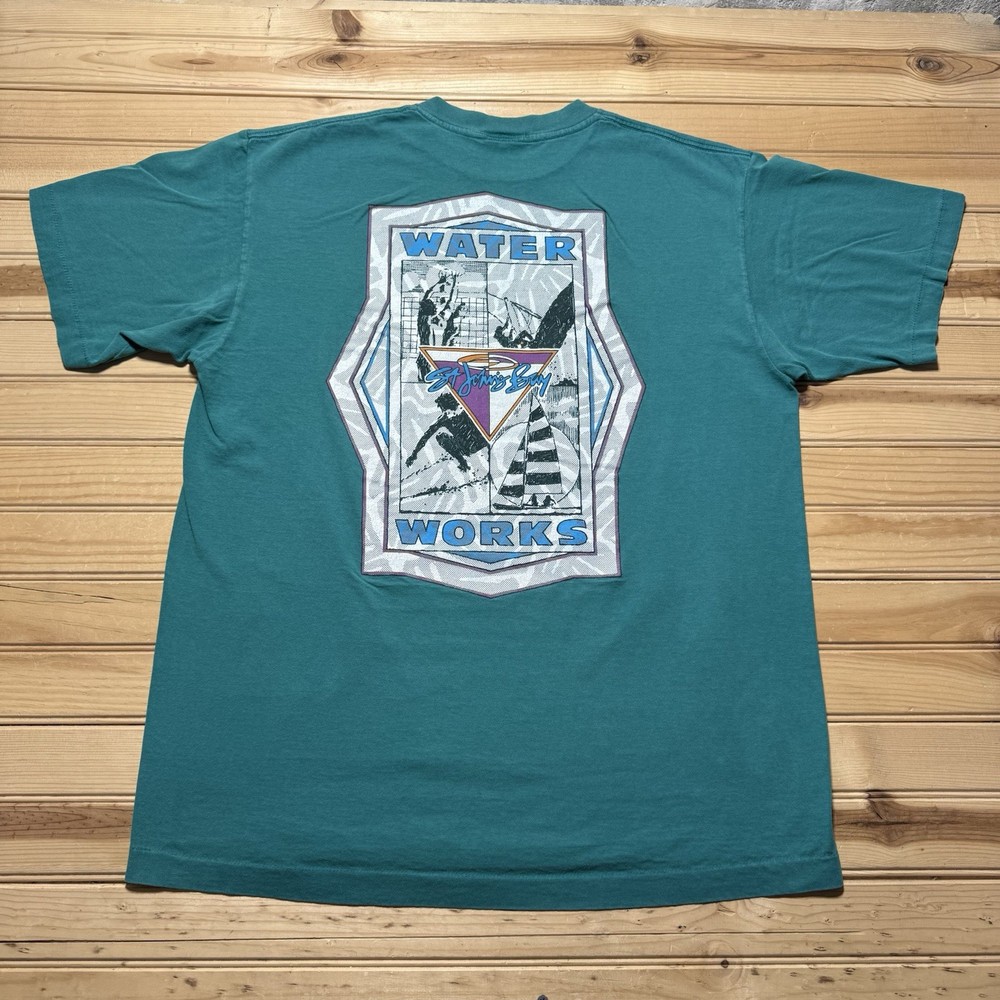 Vintage 90s St. John’s Bay Beach Volleyball Surfing Graphic T-Shirt - Size XL