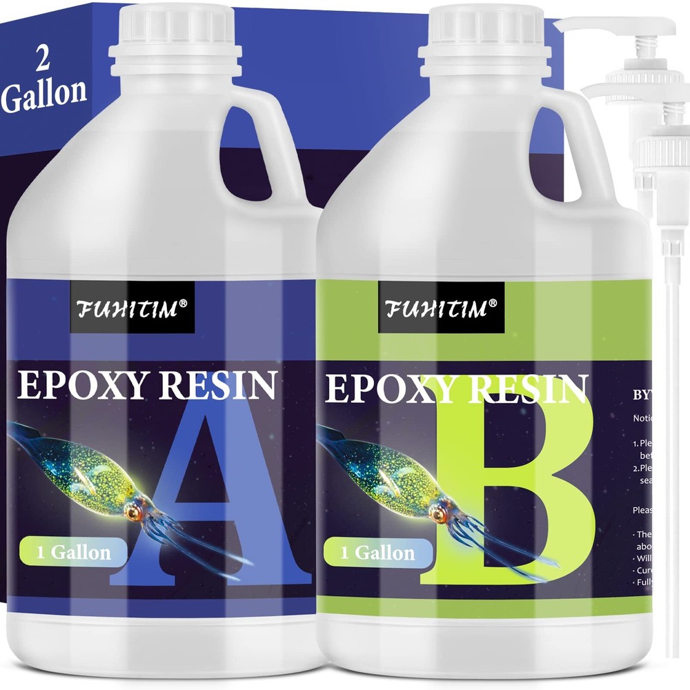 Epoxy Resin 2 Gallon - Crystal Clear Epoxy Resin Kit - Self-Leveling, High-Gl...