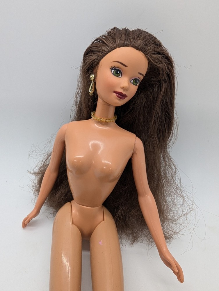 1997 Holiday Princess Belle Barbie Disney Beauty & the Beast Christmas Nude