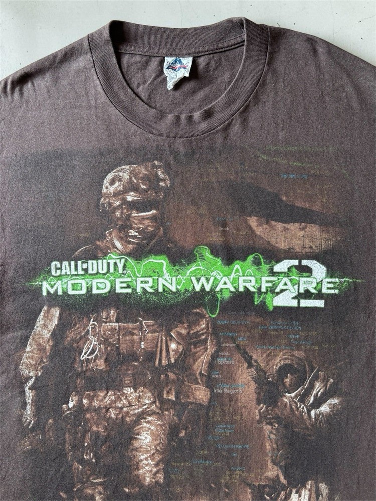 Vintage Call of Duty Modern Warfare2 Video Game Promo T-Shirt Large Size Mw2