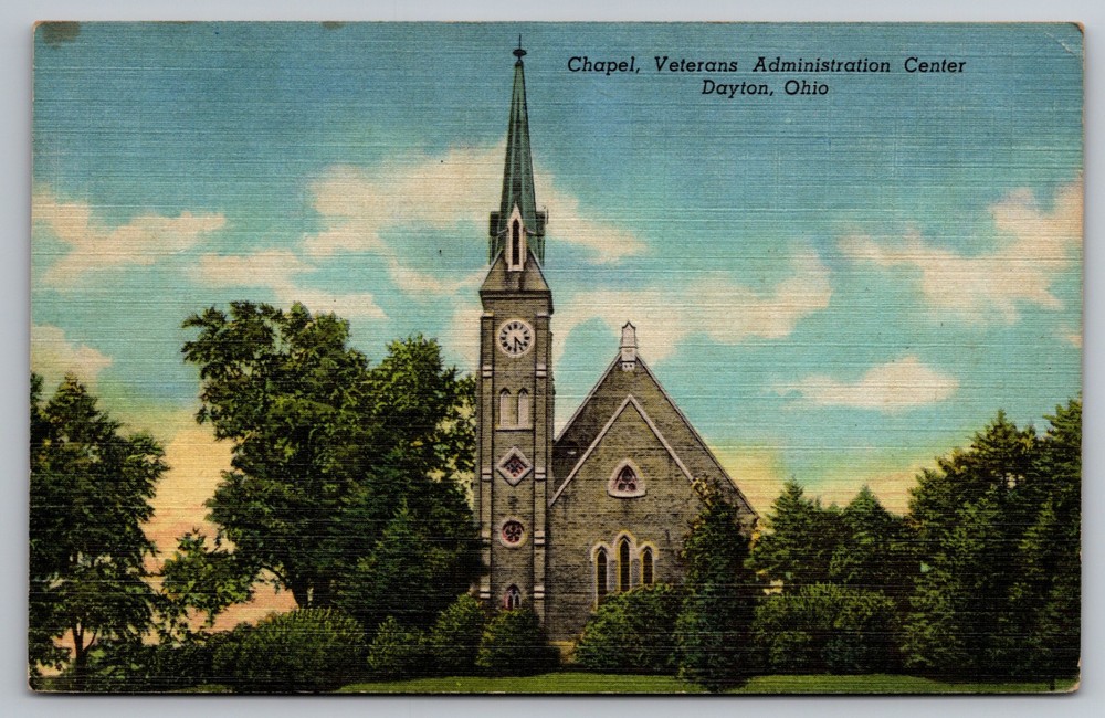 Dayton, Ohio - Veterans Administration Center - Linen Postcard H