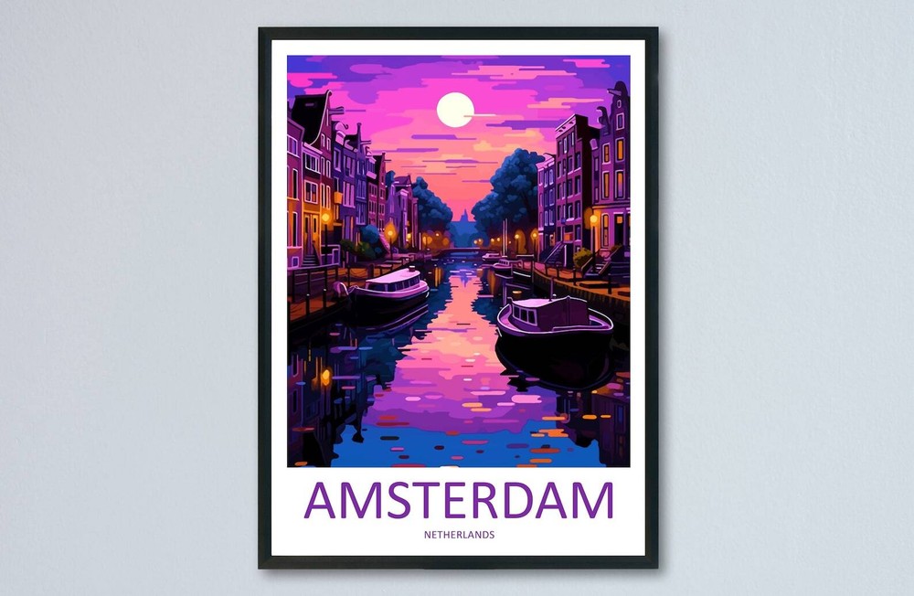 Amsterdam Travel Print Wall Art Amsterdam Wall Hanging Home Dcor Amsterdam Gift