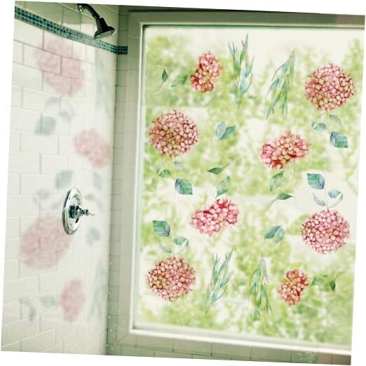 Autumn Hydrangea Floral Window Transparent Pattern-15.75