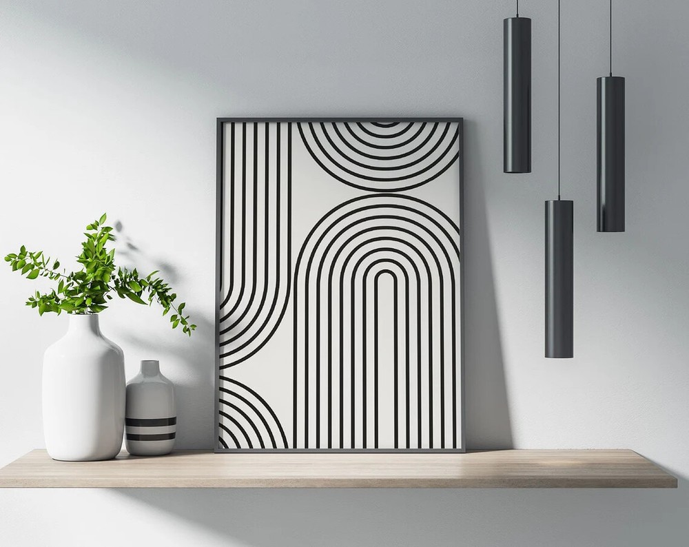 Elegant Curves Minimalistic Poster Premium Quality Choose your Size